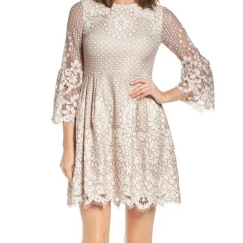 Eliza J Ivy Lace Bell Sleeve Dress